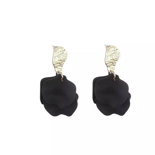 Gemini - Earrings with black details, gold