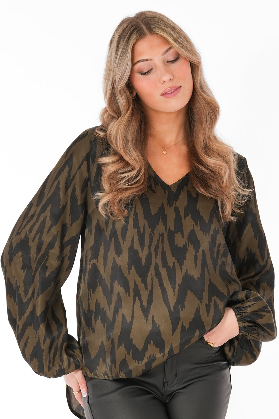 Capri Brooklyn Blouse Evergreen Black