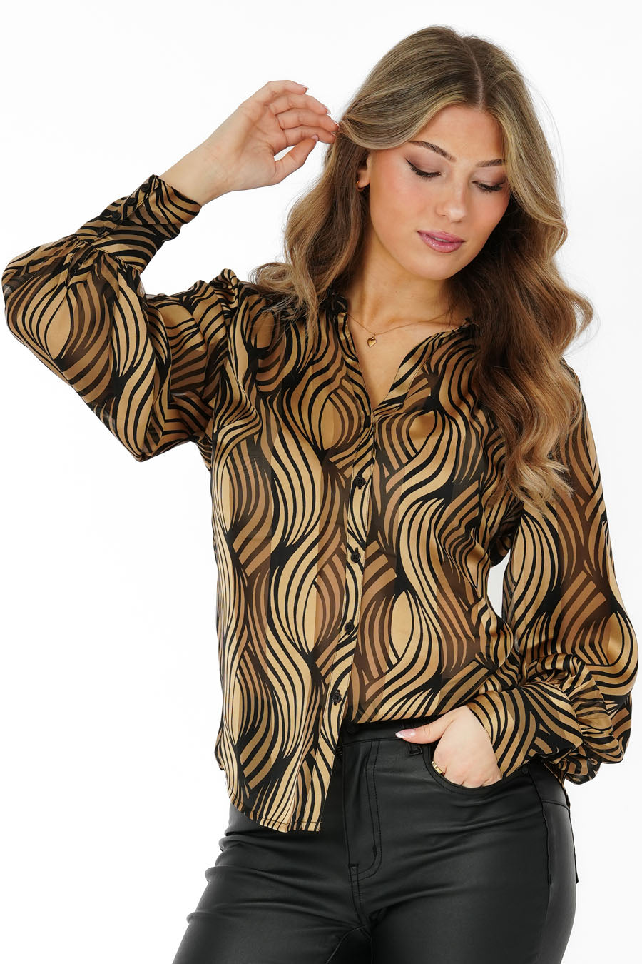 Capri Marigold Blouse Amber Gold Black