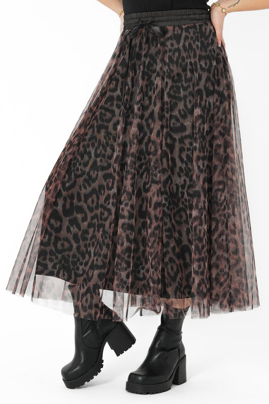 Capri Natalia Tulle Skirt Leo Brown