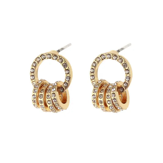 Gemini - Earrings duo rings, gold