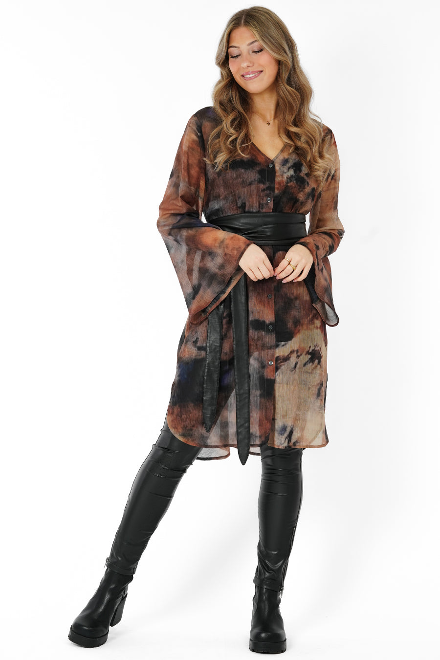 Capri uma Shirt Tunic Chestnut Asphalt